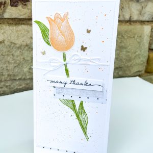 Handmade Many Thanks Tulip Card Front
